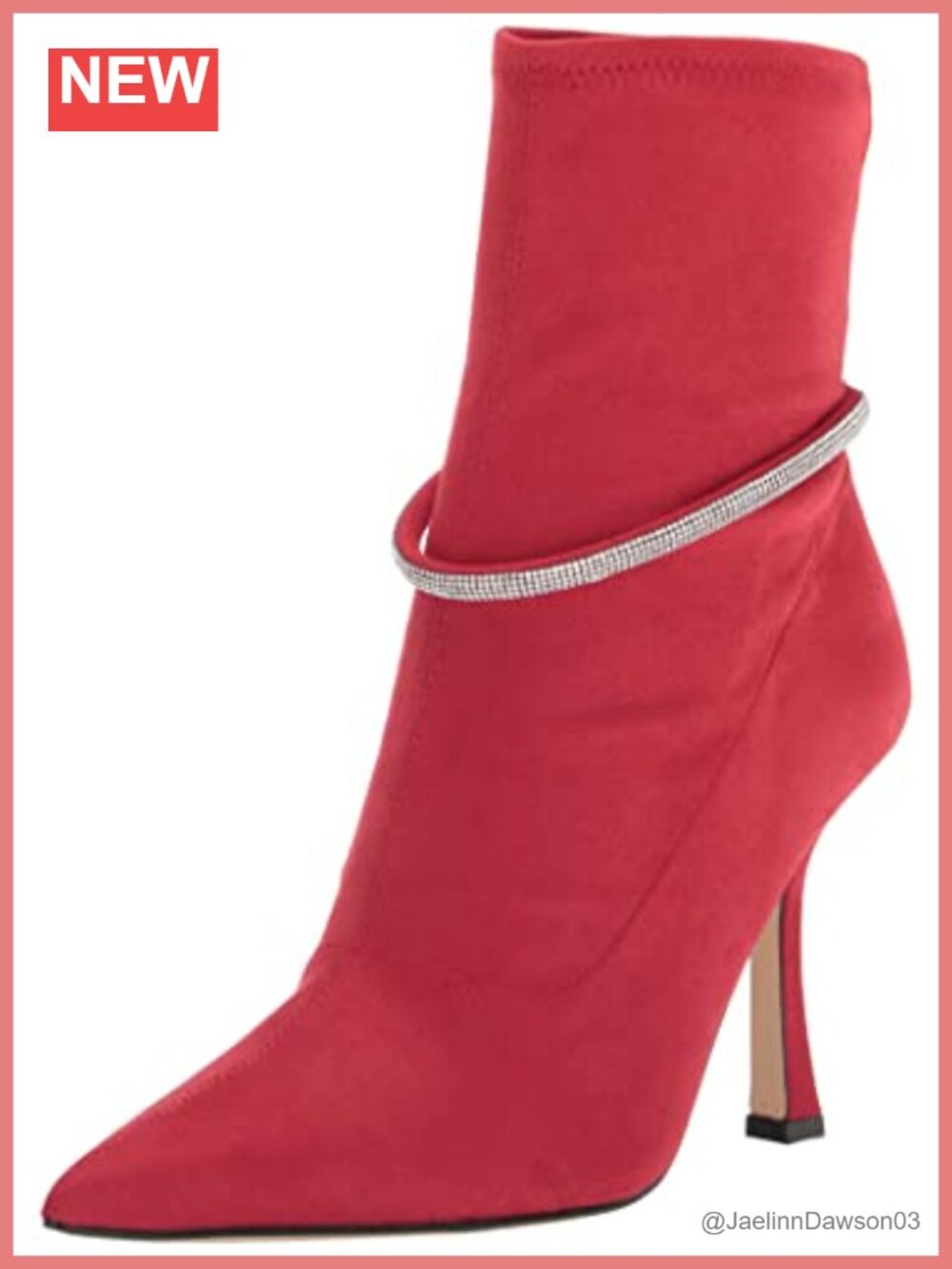 Nine West Ferba Pointed Toe Ankle Booties with Crystal Details